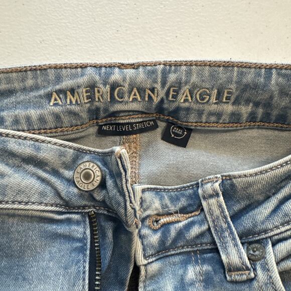 AMERICAN EAGLE 18 SUPER HIGH RISE FLARE NEXT LEVEL STRETCH WOMENS JEANS - Picture 2 of 5